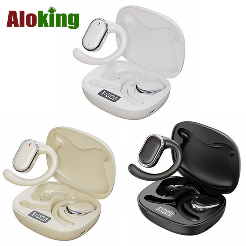 Aloking TWS True Wireless Earphones Bluetooth Earphone Noise Cancelling ENC HIFI Sound Stereo Wireless Earbuds Haging Ear Type Bluetooth Headset Gaming Waterproof Earpods For Sports Bluetooth Headset