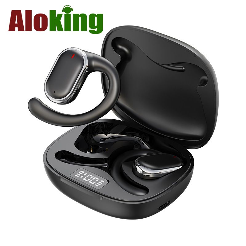 Aloking TWS True Wireless Earphones Bluetooth Earphone Noise Cancelling ENC HIFI Sound Stereo Wireless Earbuds Haging Ear Type Bluetooth Headset Gaming Waterproof Earpods For Sports Bluetooth Headset
