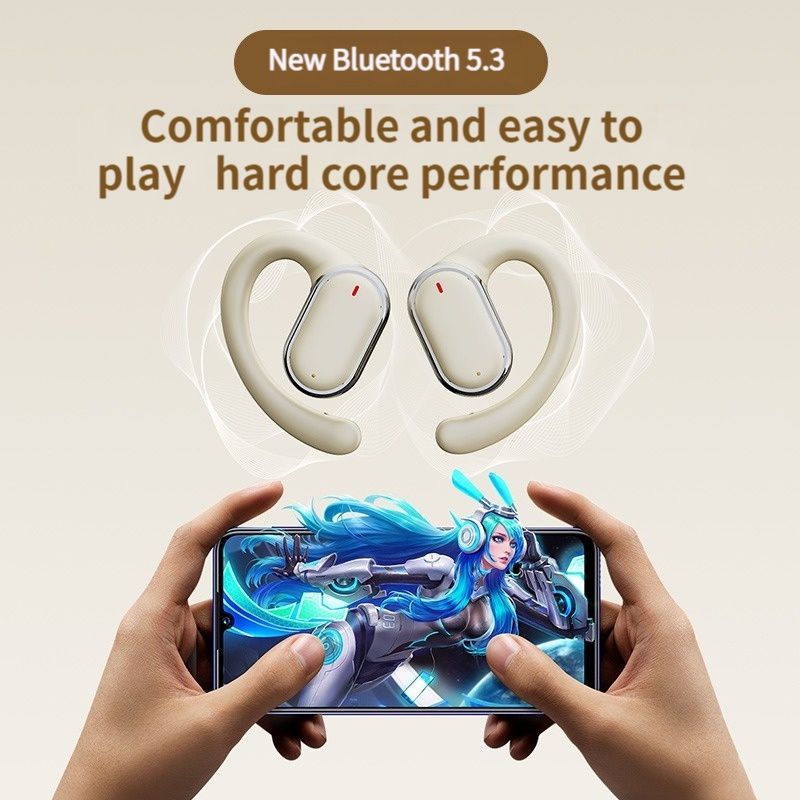 Aloking TWS True Wireless Earphones Bluetooth Earphone Noise Cancelling ENC HIFI Sound Stereo Wireless Earbuds Haging Ear Type Bluetooth Headset Gaming Waterproof Earpods For Sports Bluetooth Headset