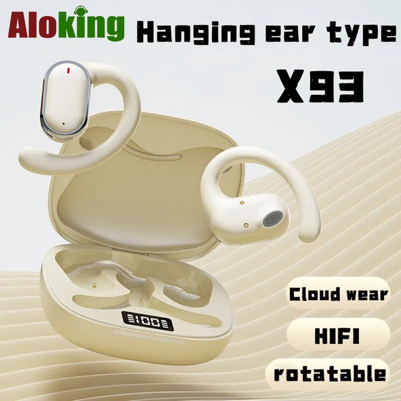 Aloking TWS True Wireless Earphones Bluetooth Earphone Noise Cancelling ENC HIFI Sound Stereo Wireless Earbuds Haging Ear Type Bluetooth Headset Gaming Waterproof Earpods For Sports Bluetooth Headset