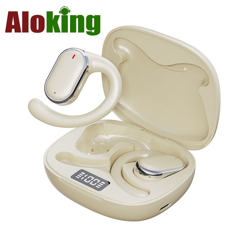 Aloking TWS True Wireless Earphones Bluetooth Earphone Noise Cancelling ENC HIFI Sound Stereo Wireless Earbuds Haging Ear Type Bluetooth Headset Gaming Waterproof Earpods For Sports Bluetooth Headset