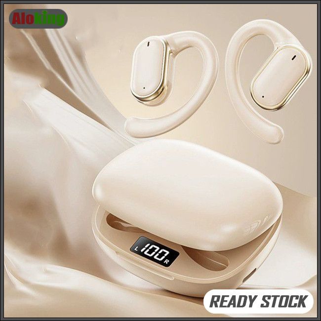 Aloking TWS True Wireless Earphones Bluetooth Earphone Noise Cancelling ENC HIFI Sound Stereo Wireless Earbuds Haging Ear Type Bluetooth Headset Gaming Waterproof Earpods For Sports Bluetooth Headset