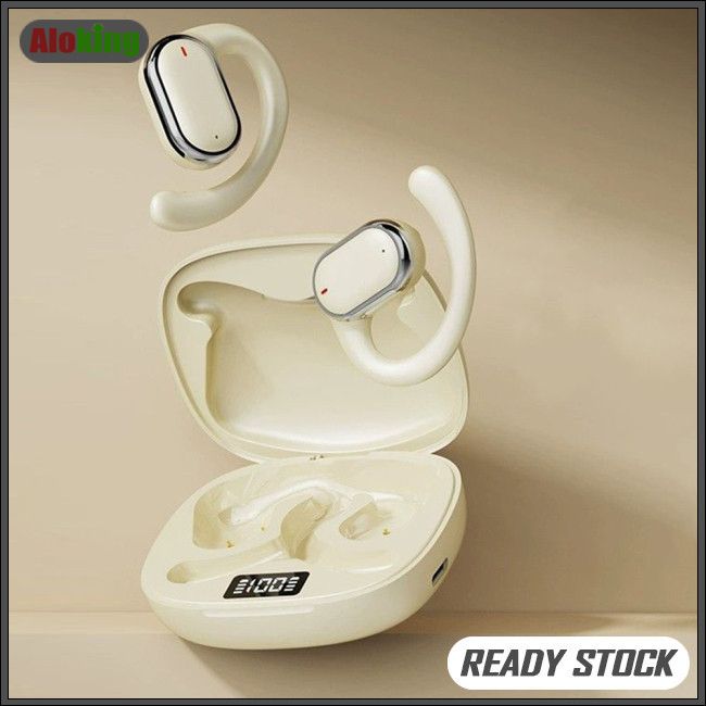 Aloking TWS True Wireless Earphones Bluetooth Earphone Noise Cancelling ENC HIFI Sound Stereo Wireless Earbuds Haging Ear Type Bluetooth Headset Gaming Waterproof Earpods For Sports Bluetooth Headset