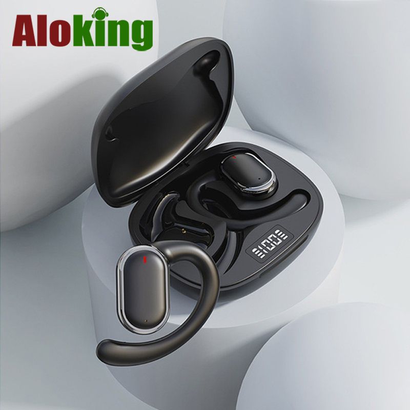 Aloking TWS True Wireless Earphones Bluetooth Earphone Noise Cancelling ENC HIFI Sound Stereo Wireless Earbuds Haging Ear Type Bluetooth Headset Gaming Waterproof Earpods For Sports Bluetooth Headset