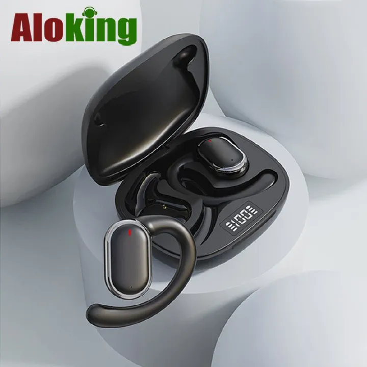 Aloking TWS True Wireless Earphones Bluetooth Earphone Noise Cancelling ENC HIFI Sound Stereo Wireless Earbuds Haging Ear Type Bluetooth Headset Gaming Waterproof Earpods For Sports Bluetooth Headset