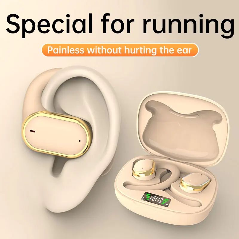 Aloking TWS True Wireless Earphones Bluetooth Earphone Noise Cancelling ENC HIFI Sound Stereo Wireless Earbuds Haging Ear Type Bluetooth Headset Gaming Waterproof Earpods For Sports Bluetooth Headset