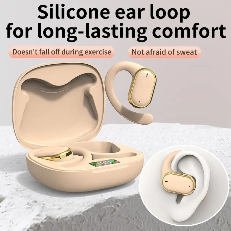 Aloking TWS True Wireless Earphones Bluetooth Earphone Noise Cancelling ENC HIFI Sound Stereo Wireless Earbuds Haging Ear Type Bluetooth Headset Gaming Waterproof Earpods For Sports Bluetooth Headset