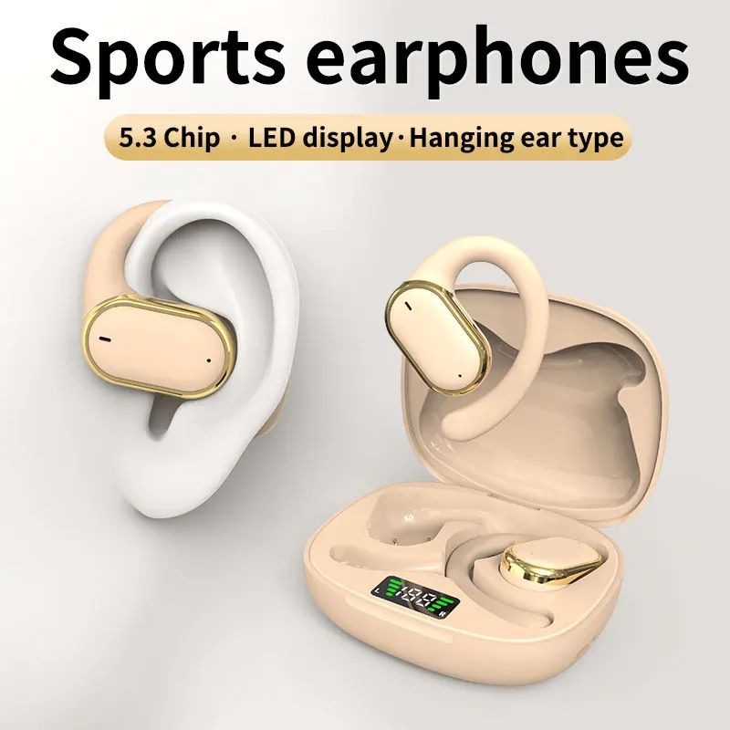 Aloking TWS True Wireless Earphones Bluetooth Earphone Noise Cancelling ENC HIFI Sound Stereo Wireless Earbuds Haging Ear Type Bluetooth Headset Gaming Waterproof Earpods For Sports Bluetooth Headset