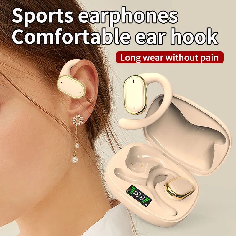 Aloking TWS True Wireless Earphones Bluetooth Earphone Noise Cancelling ENC HIFI Sound Stereo Wireless Earbuds Haging Ear Type Bluetooth Headset Gaming Waterproof Earpods For Sports Bluetooth Headset