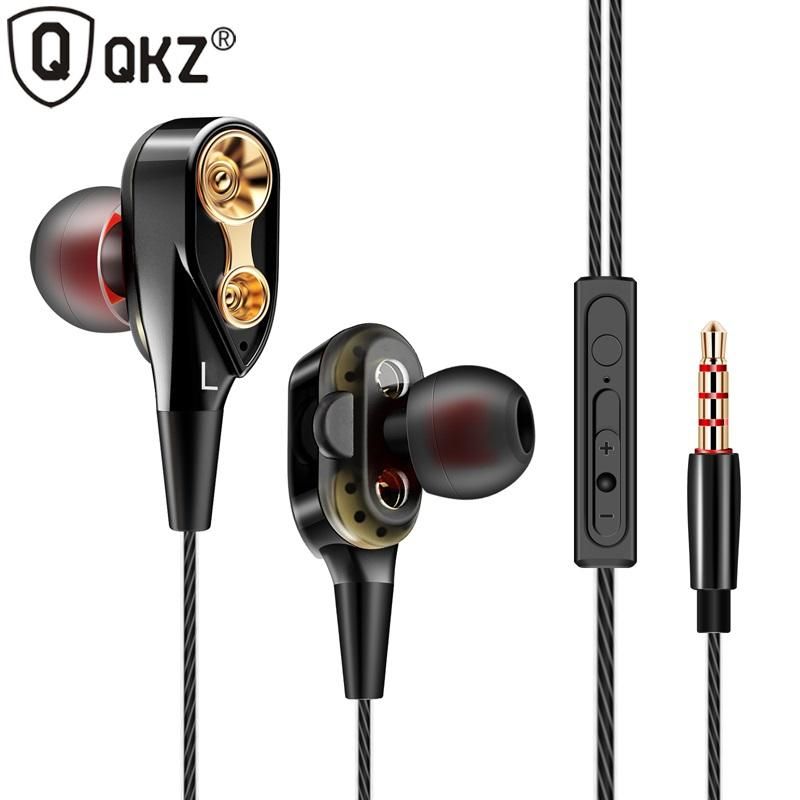 QKZ CK8 Super Bass earphone In-Ear Earphones Wired Earphone with Microphone Noise Reduction Hifi Headsets With Mic earphones Rugged durable headphones For Android iPad Computer original QKZ Earphones