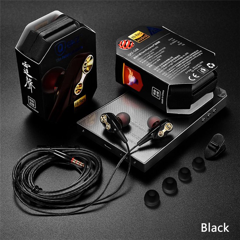 QKZ CK8 Super Bass earphone In-Ear Earphones Wired Earphone with Microphone Noise Reduction Hifi Headsets With Mic earphones Rugged durable headphones For Android iPad Computer original QKZ Earphones