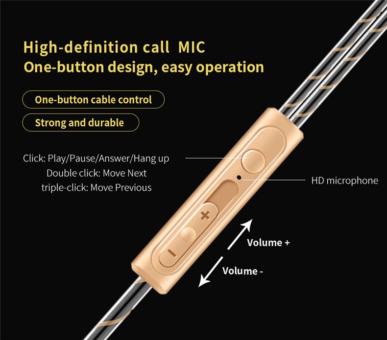 QKZ CK8 Super Bass earphone In-Ear Earphones Wired Earphone with Microphone Noise Reduction Hifi Headsets With Mic earphones Rugged durable headphones For Android iPad Computer original QKZ Earphones