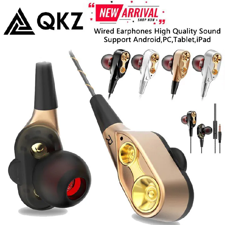 QKZ CK8 Super Bass earphone In-Ear Earphones Wired Earphone with Microphone Noise Reduction Hifi Headsets With Mic earphones Rugged durable headphones For Android iPad Computer original QKZ Earphones