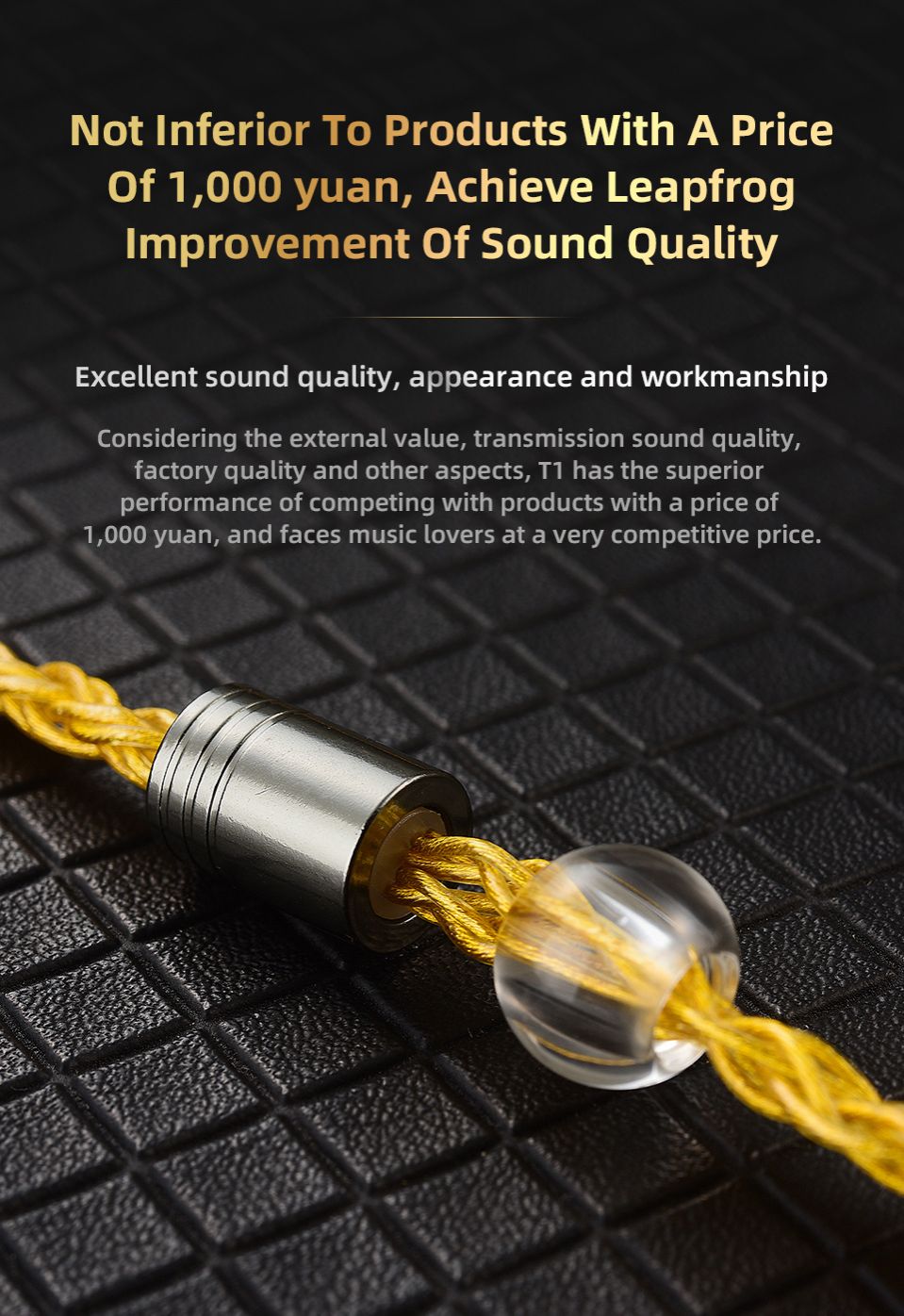 QKZ T1 3.5mm Plug Headphone Cable Upgraded Version Strong Durable Wired Earphones replacement Cable 8-Strand Silver Plated Upgrade Cord 0.75MM 2Pin HiFi Earphone Cable For QKZ ZXT ZXN ZX2 ZAX2 KZ