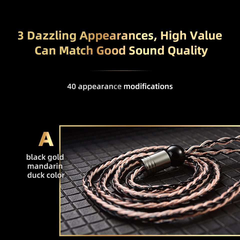 QKZ T1 3.5mm Plug Headphone Cable Upgraded Version Strong Durable Wired Earphones replacement Cable 8-Strand Silver Plated Upgrade Cord 0.75MM 2Pin HiFi Earphone Cable For QKZ ZXT ZXN ZX2 ZAX2 KZ