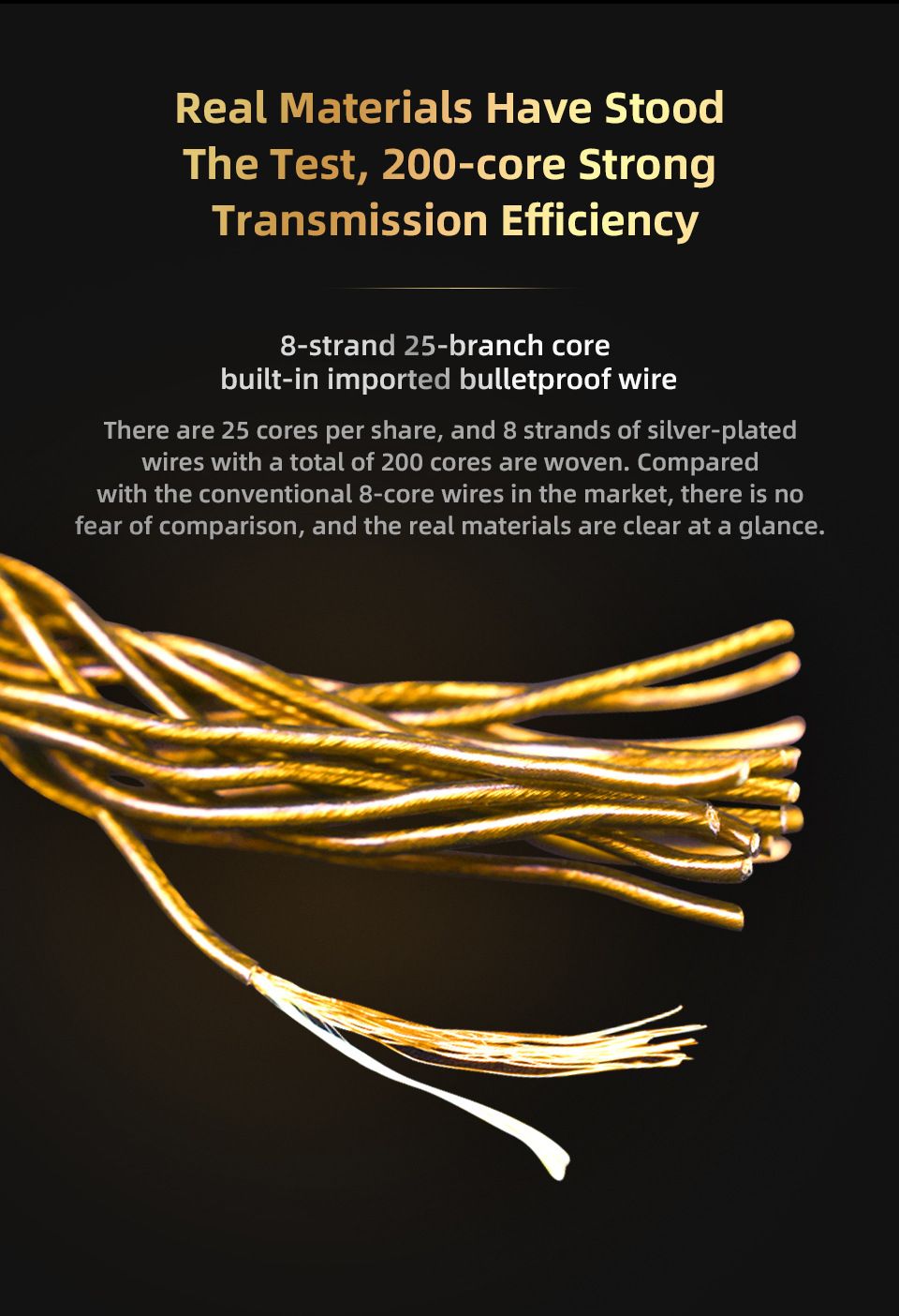 QKZ T1 3.5mm Plug Headphone Cable Upgraded Version Strong Durable Wired Earphones replacement Cable 8-Strand Silver Plated Upgrade Cord 0.75MM 2Pin HiFi Earphone Cable For QKZ ZXT ZXN ZX2 ZAX2 KZ