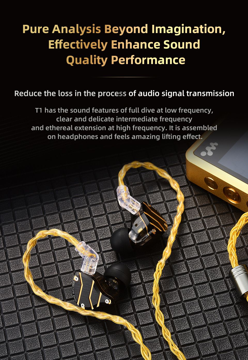 QKZ T1 3.5mm Plug Headphone Cable Upgraded Version Strong Durable Wired Earphones replacement Cable 8-Strand Silver Plated Upgrade Cord 0.75MM 2Pin HiFi Earphone Cable For QKZ ZXT ZXN ZX2 ZAX2 KZ