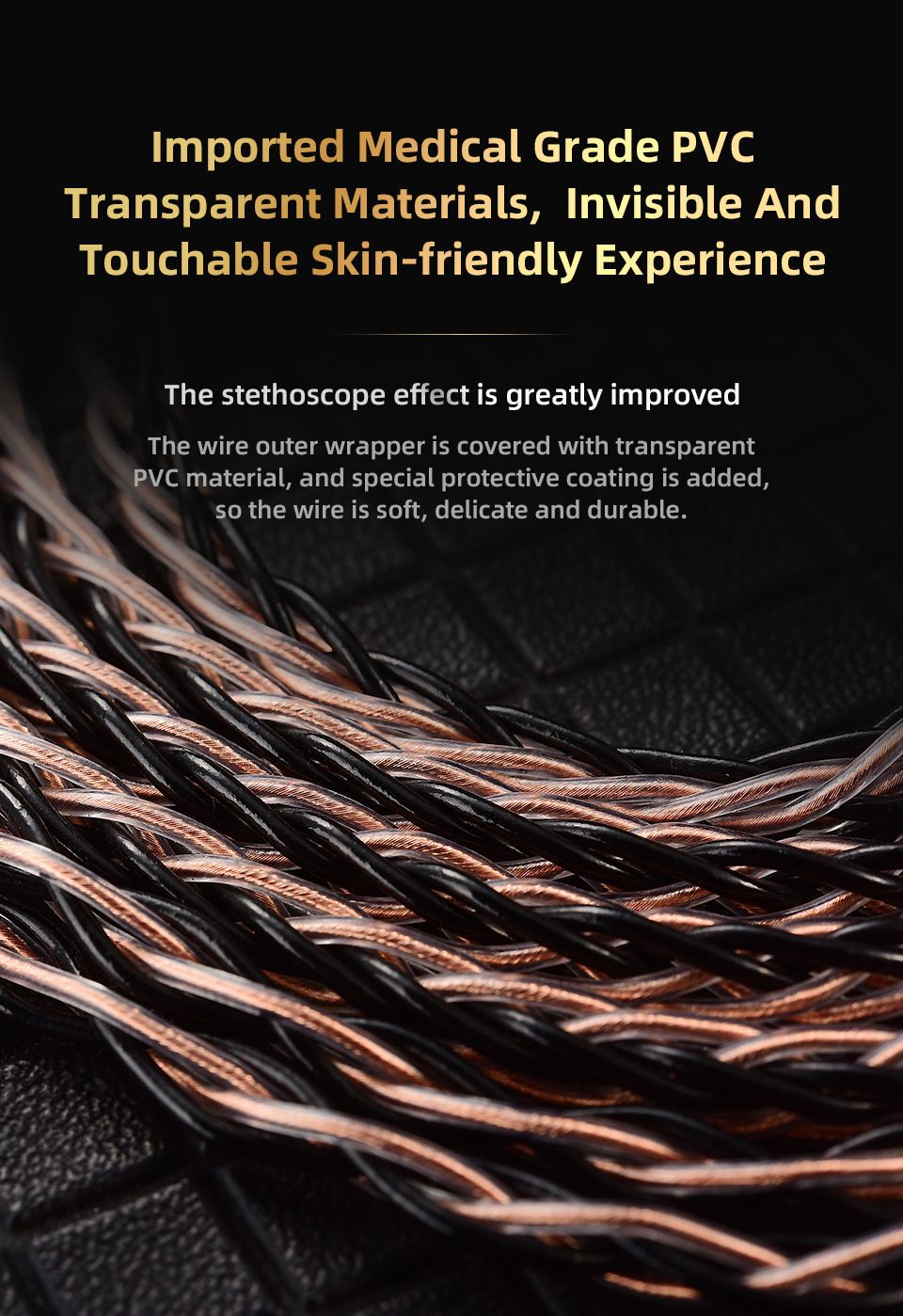 QKZ T1 3.5mm Plug Headphone Cable Upgraded Version Strong Durable Wired Earphones replacement Cable 8-Strand Silver Plated Upgrade Cord 0.75MM 2Pin HiFi Earphone Cable For QKZ ZXT ZXN ZX2 ZAX2 KZ