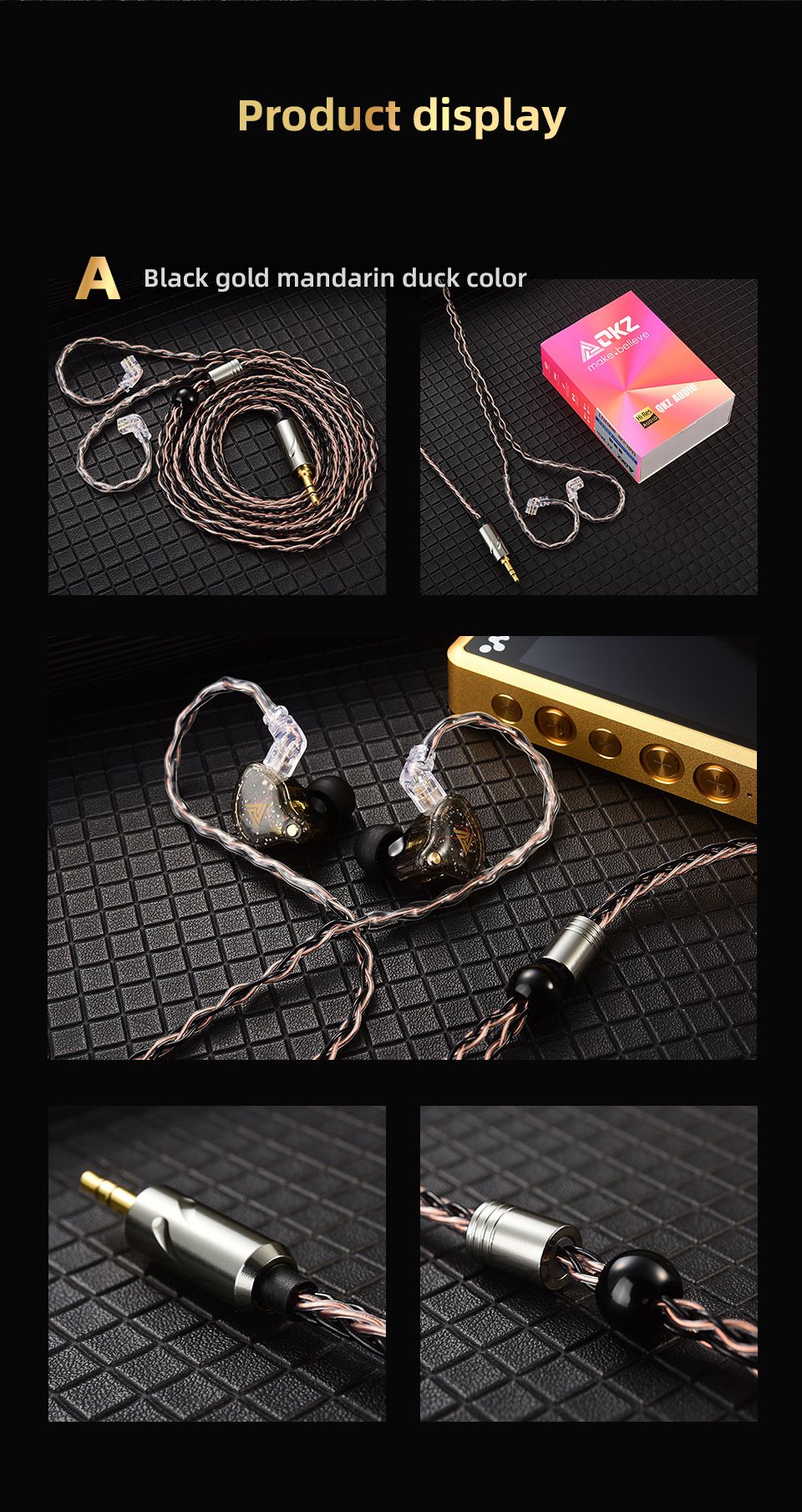 QKZ T1 3.5mm Plug Headphone Cable Upgraded Version Strong Durable Wired Earphones replacement Cable 8-Strand Silver Plated Upgrade Cord 0.75MM 2Pin HiFi Earphone Cable For QKZ ZXT ZXN ZX2 ZAX2 KZ