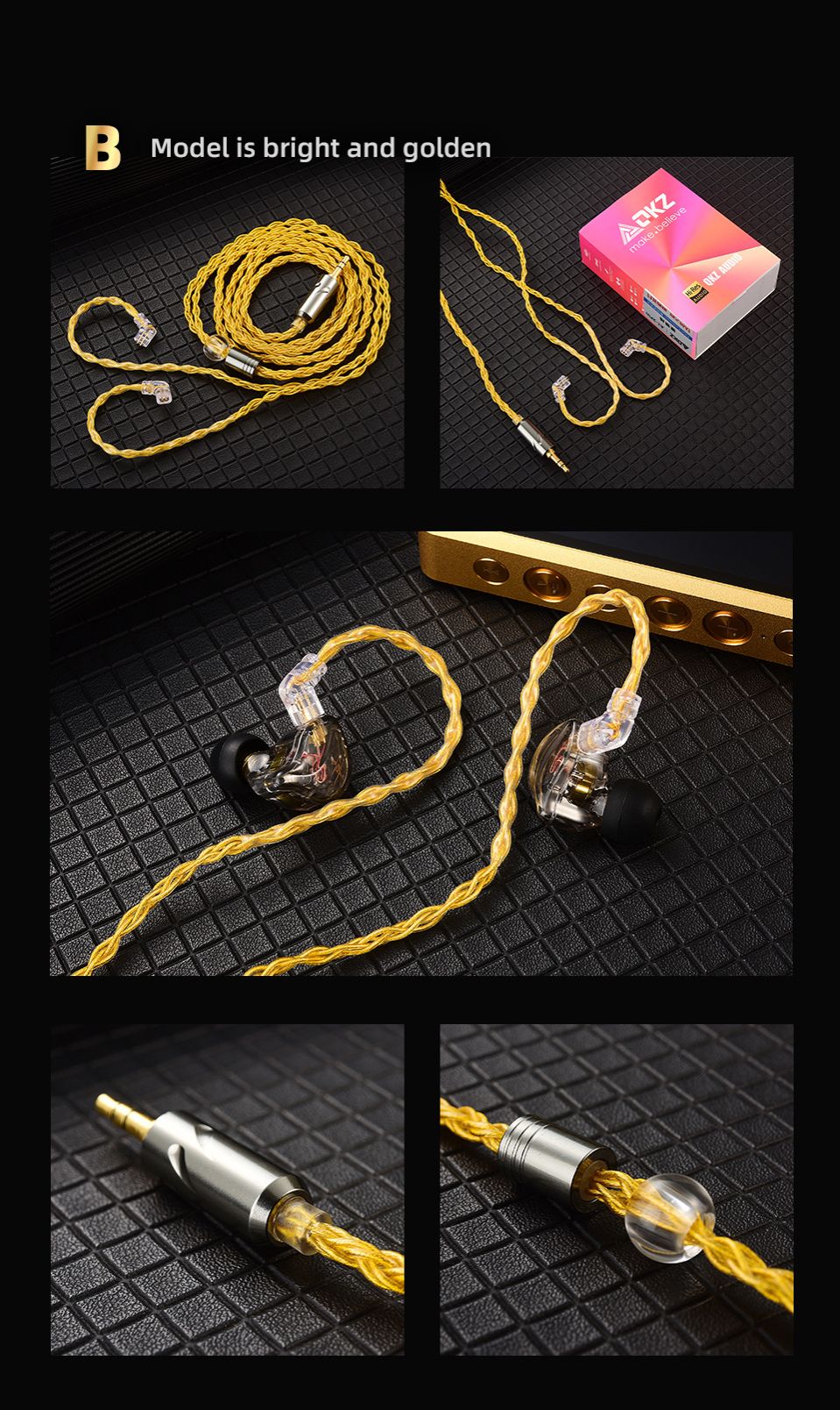 QKZ T1 3.5mm Plug Headphone Cable Upgraded Version Strong Durable Wired Earphones replacement Cable 8-Strand Silver Plated Upgrade Cord 0.75MM 2Pin HiFi Earphone Cable For QKZ ZXT ZXN ZX2 ZAX2 KZ