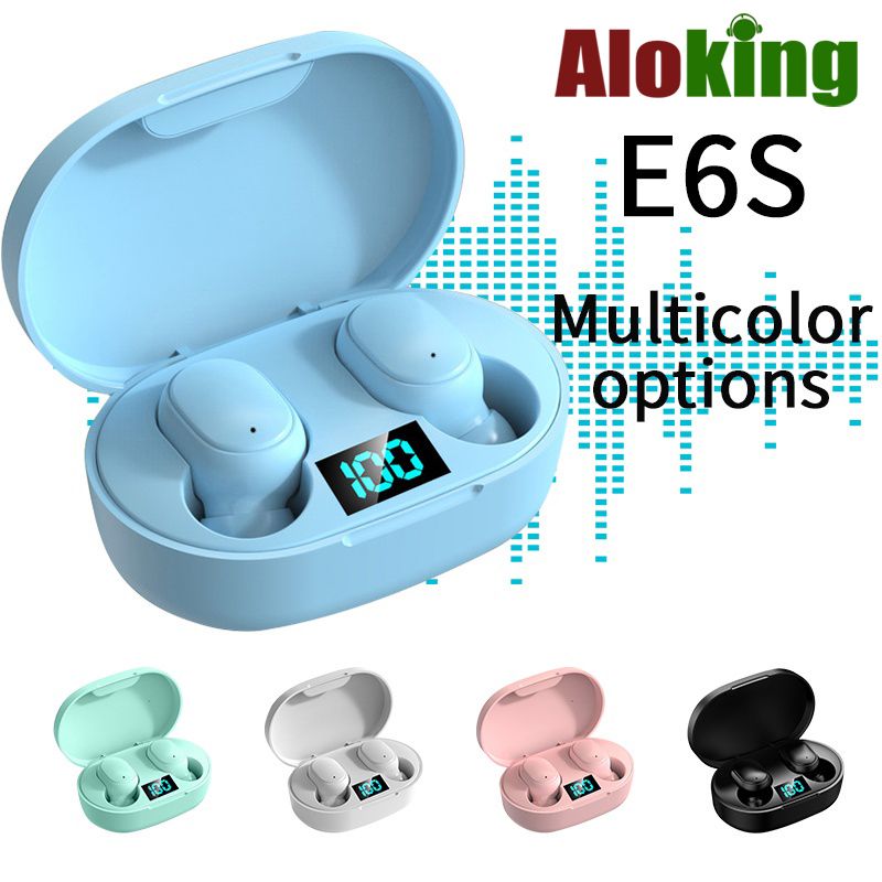 Aloking TWS In-Ear Wireless Earphones Bluetooth Earphone Macaron Color Bluetooth Headset Mini Sports Bluetooth 5.0 Power Digital Display Bluetooth Headphone Wireless Earbuds Gaming Earpods Sleep Buds