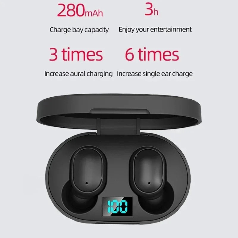 Aloking TWS In-Ear Wireless Earphones Bluetooth Earphone Macaron Color Bluetooth Headset Mini Sports Bluetooth 5.0 Power Digital Display Bluetooth Headphone Wireless Earbuds Gaming Earpods Sleep Buds