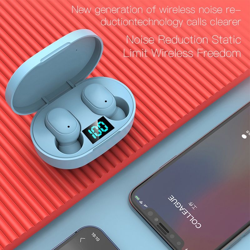 Aloking TWS In-Ear Wireless Earphones Bluetooth Earphone Macaron Color Bluetooth Headset Mini Sports Bluetooth 5.0 Power Digital Display Bluetooth Headphone Wireless Earbuds Gaming Earpods Sleep Buds