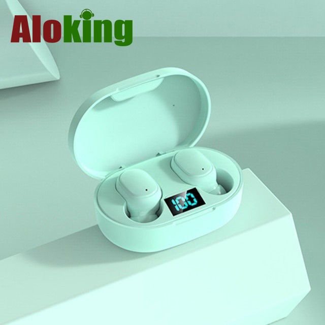 Aloking TWS In-Ear Wireless Earphones Bluetooth Earphone Macaron Color Bluetooth Headset Mini Sports Bluetooth 5.0 Power Digital Display Bluetooth Headphone Wireless Earbuds Gaming Earpods Sleep Buds