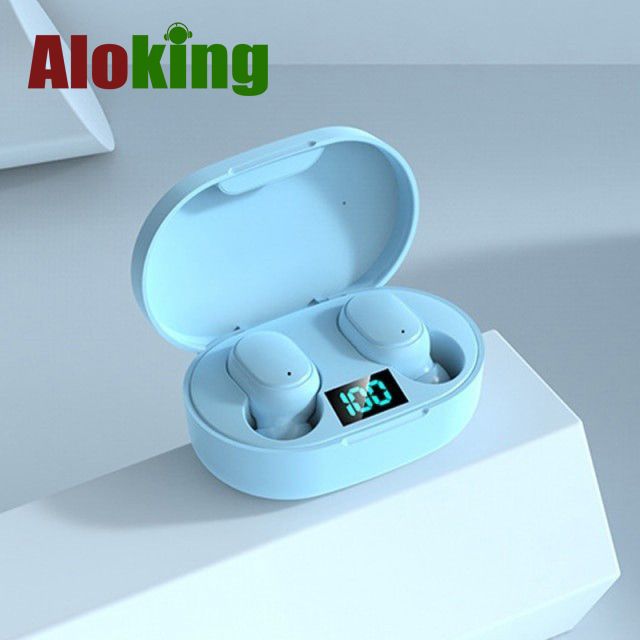 Aloking TWS In-Ear Wireless Earphones Bluetooth Earphone Macaron Color Bluetooth Headset Mini Sports Bluetooth 5.0 Power Digital Display Bluetooth Headphone Wireless Earbuds Gaming Earpods Sleep Buds