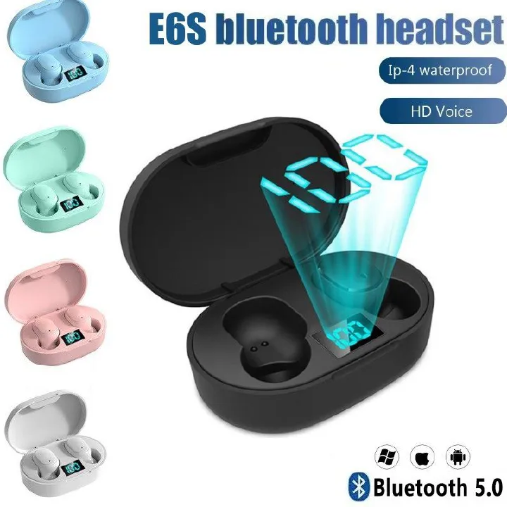 Aloking TWS In-Ear Wireless Earphones Bluetooth Earphone Macaron Color Bluetooth Headset Mini Sports Bluetooth 5.0 Power Digital Display Bluetooth Headphone Wireless Earbuds Gaming Earpods Sleep Buds