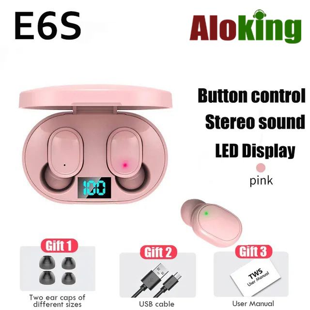 Aloking TWS In-Ear Wireless Earphones Bluetooth Earphone Macaron Color Bluetooth Headset Mini Sports Bluetooth 5.0 Power Digital Display Bluetooth Headphone Wireless Earbuds Gaming Earpods Sleep Buds