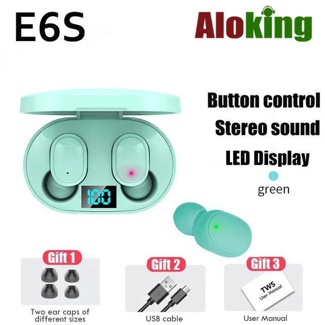 Aloking TWS In-Ear Wireless Earphones Bluetooth Earphone Macaron Color Bluetooth Headset Mini Sports Bluetooth 5.0 Power Digital Display Bluetooth Headphone Wireless Earbuds Gaming Earpods Sleep Buds