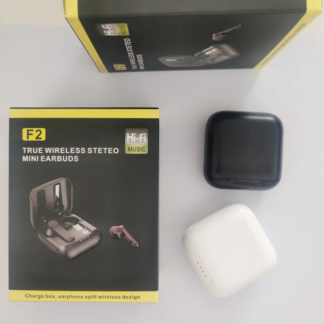 Aloking TWS Wireless Bluetooth Earphone F2 Bluetooth headset binaural battery life sports music true wireless earbuds HIFI Stereo Surround Sound Noise Reduction Waterproof Bluetooth Headphone Earpods