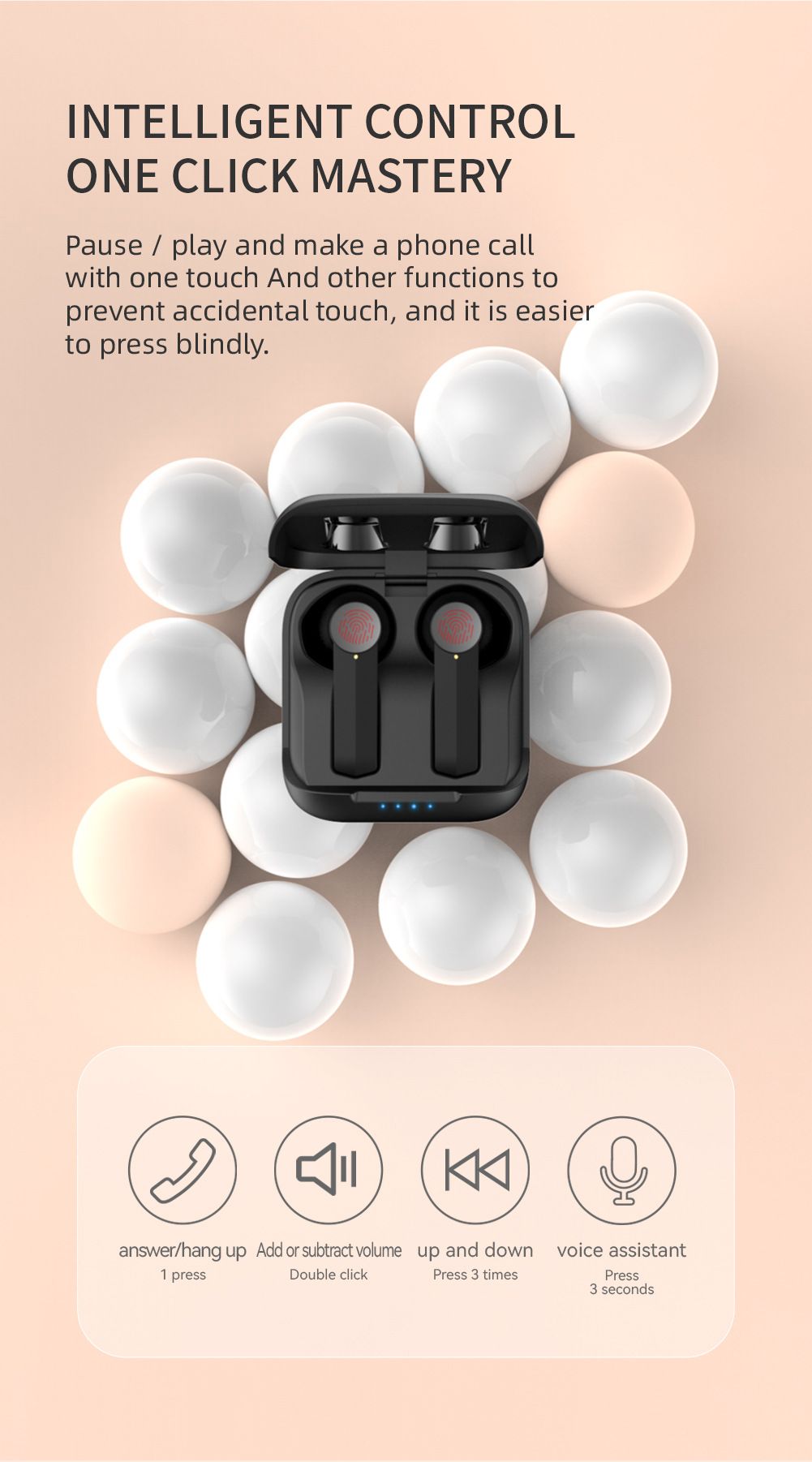 Aloking TWS Wireless Bluetooth Earphone F2 Bluetooth headset binaural battery life sports music true wireless earbuds HIFI Stereo Surround Sound Noise Reduction Waterproof Bluetooth Headphone Earpods