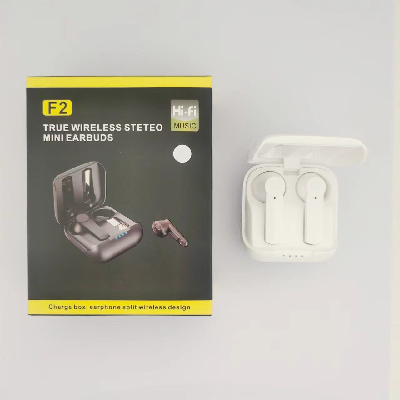 Aloking TWS Wireless Bluetooth Earphone F2 Bluetooth headset binaural battery life sports music true wireless earbuds HIFI Stereo Surround Sound Noise Reduction Waterproof Bluetooth Headphone Earpods