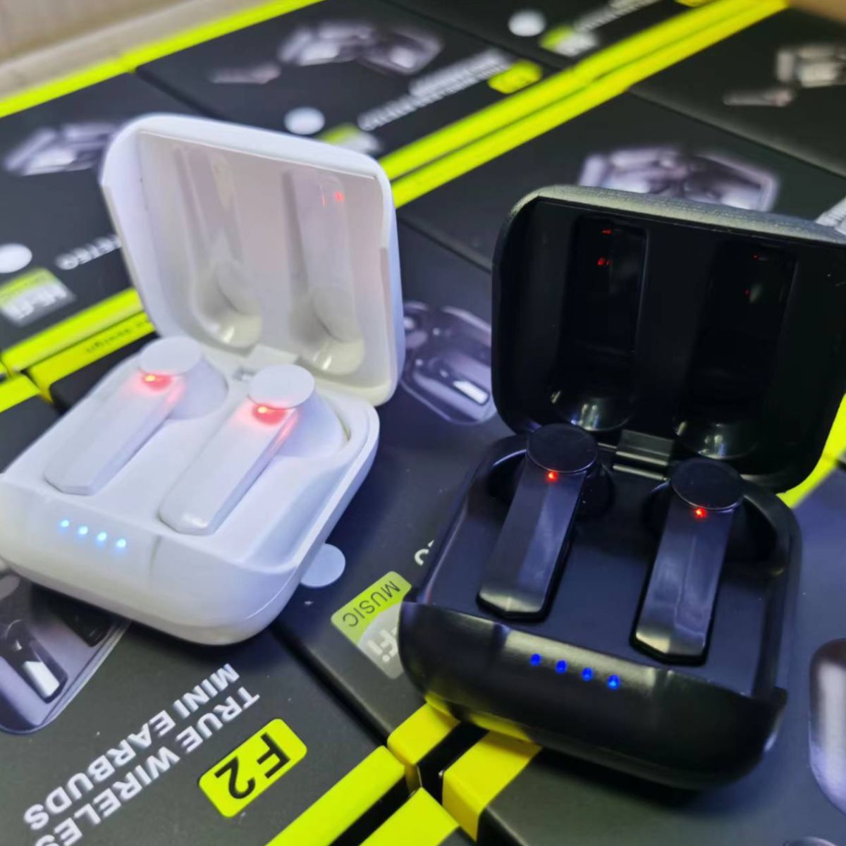 Aloking TWS Wireless Bluetooth Earphone F2 Bluetooth headset binaural battery life sports music true wireless earbuds HIFI Stereo Surround Sound Noise Reduction Waterproof Bluetooth Headphone Earpods