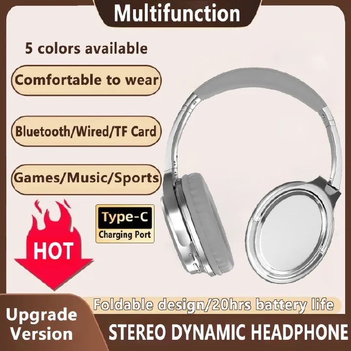 Foldable headset Bluetooth headset wireless headset wired headset Bluetooth headphone Head mounted Gaming Headphone Wireless Headphone noice  Cancelling Wired headphone with mic headphone with wire