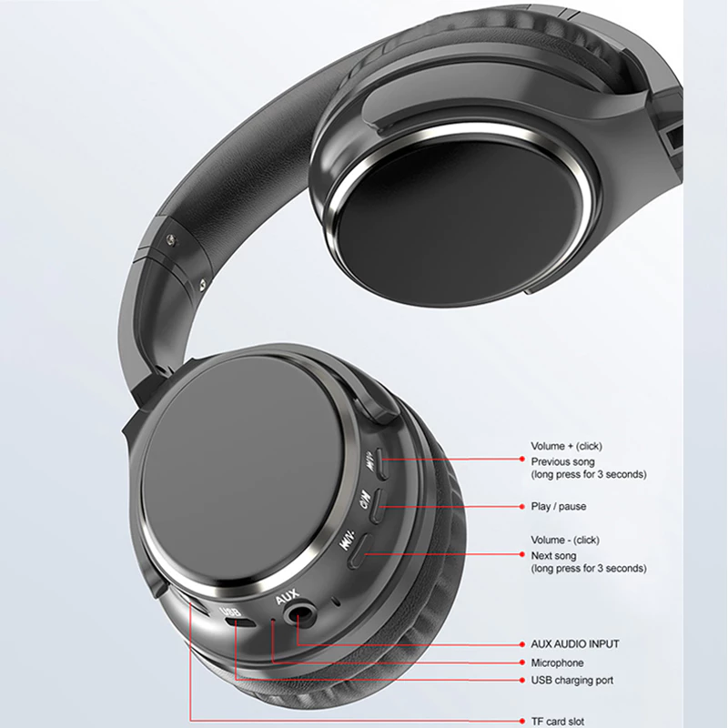 Foldable headset Bluetooth headset wireless headset wired headset Bluetooth headphone Head mounted Gaming Headphone Wireless Headphone noice  Cancelling Wired headphone with mic headphone with wire