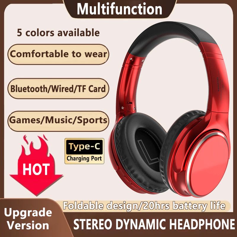 Foldable headset Bluetooth headset wireless headset wired headset Bluetooth headphone Head mounted Gaming Headphone Wireless Headphone noice  Cancelling Wired headphone with mic headphone with wire