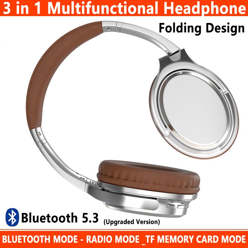 Aloking 3-in-1 Wirelss Bluetooth headphone Head mounted Gaming Headphone Running Sports Wireless Headphone Bluetooth headset noice Reduction Wired headphone with mic TF Card Slot and aux audio cable