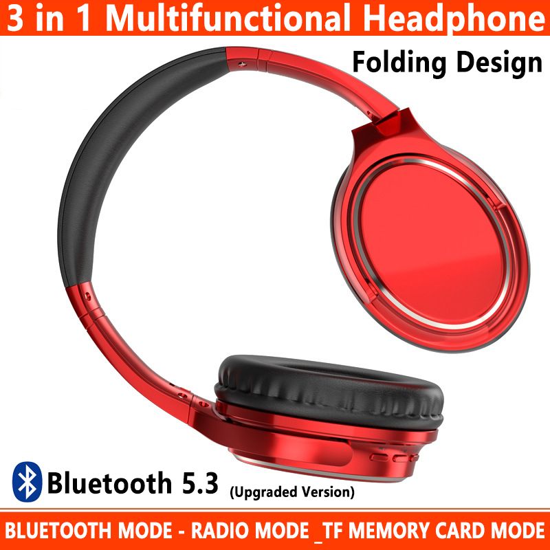 Aloking 3-in-1 Wirelss Bluetooth headphone Head mounted Gaming Headphone Running Sports Wireless Headphone Bluetooth headset noice Reduction Wired headphone with mic TF Card Slot and aux audio cable