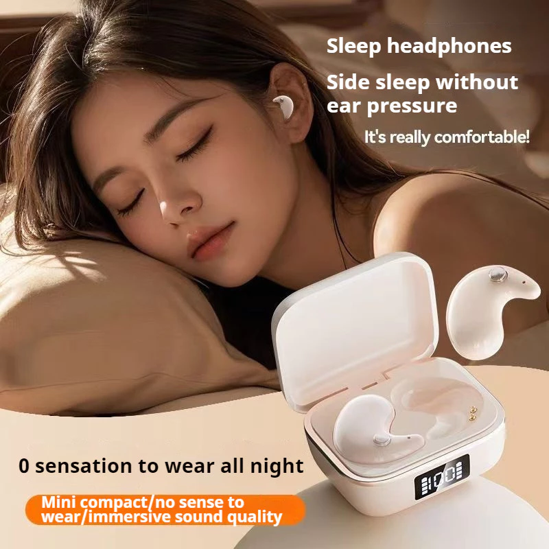 Aloking J11 Mini Bluetooth 5.3 Wireless Earphones Active Noise Cancelling Touch Control Sleep Earbuds Wireless Earbuds Deep Bass Wireless Earphone IPX5 Waterproof Bluetooth Headset Headphone Earpods