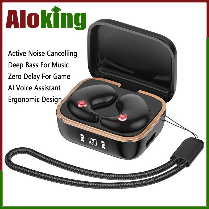 Aloking J11 Mini Bluetooth 5.3 Wireless Earphones Active Noise Cancelling Touch Control Sleep Earbuds Wireless Earbuds Deep Bass Wireless Earphone IPX5 Waterproof Bluetooth Headset Headphone Earpods