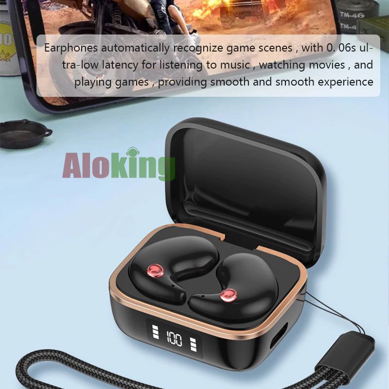 Aloking J11 Mini Bluetooth 5.3 Wireless Earphones Active Noise Cancelling Touch Control Sleep Earbuds Wireless Earbuds Deep Bass Wireless Earphone IPX5 Waterproof Bluetooth Headset Headphone Earpods