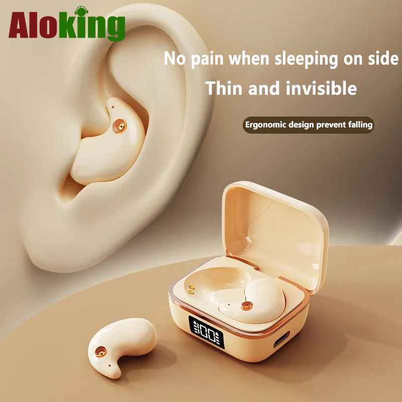 Aloking J11 Mini Bluetooth 5.3 Wireless Earphones Active Noise Cancelling Touch Control Sleep Earbuds Wireless Earbuds Deep Bass Wireless Earphone IPX5 Waterproof Bluetooth Headset Headphone Earpods