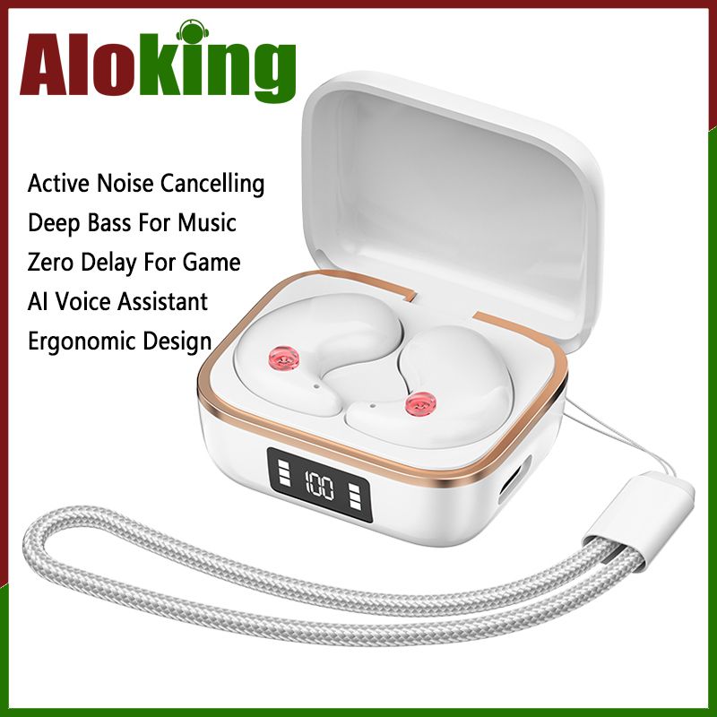 Aloking J11 Mini Bluetooth 5.3 Wireless Earphones Active Noise Cancelling Touch Control Sleep Earbuds Wireless Earbuds Deep Bass Wireless Earphone IPX5 Waterproof Bluetooth Headset Headphone Earpods