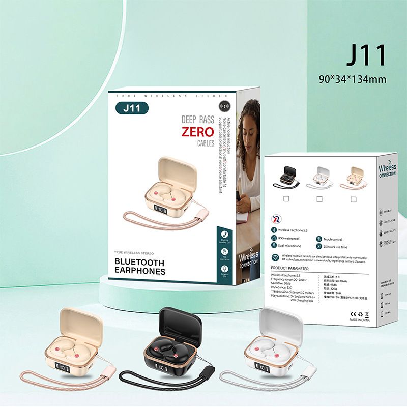 Aloking J11 Mini Bluetooth 5.3 Wireless Earphones Active Noise Cancelling Touch Control Sleep Earbuds Wireless Earbuds Deep Bass Wireless Earphone IPX5 Waterproof Bluetooth Headset Headphone Earpods