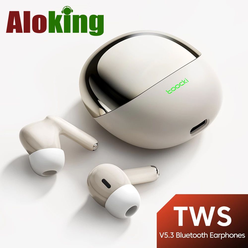 Aloking Y913 TWS Bluetooth Earphone Toocki In-Ear Noise Canceling Wireless Earphones Bluetooth Earphones Gaming Music Bass Sound Wireless Earbuds Headphone Sport Bluetooth Headset With Mic ear buds
