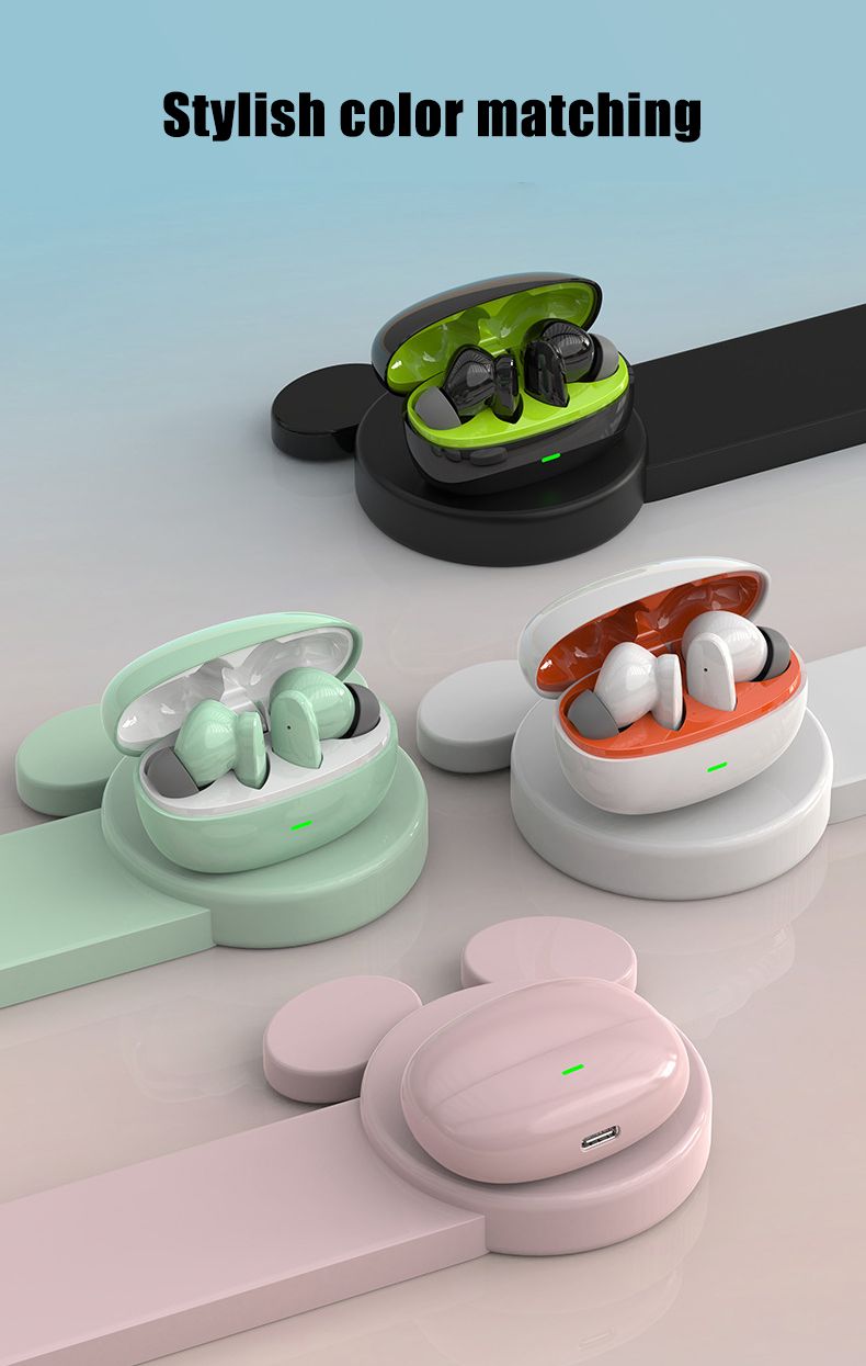 Aloking Wireless Earbuds HiFi Sound Wireless Bluetooth Earphone with Large Capacity Battery Headset G11 Pro TWS Bluetooth Earphones with Mic Macaron color Wireless Headset Bluetooth Headphone Earpods