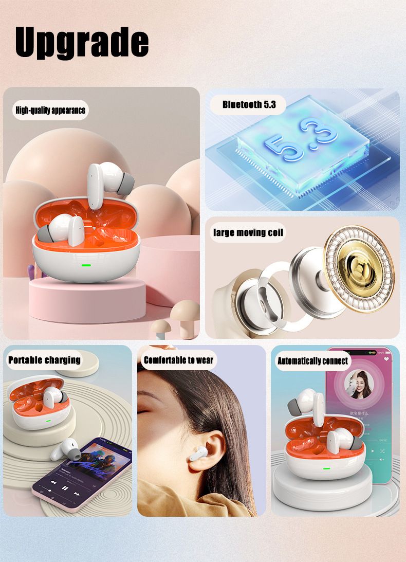 Aloking Wireless Earbuds HiFi Sound Wireless Bluetooth Earphone with Large Capacity Battery Headset G11 Pro TWS Bluetooth Earphones with Mic Macaron color Wireless Headset Bluetooth Headphone Earpods